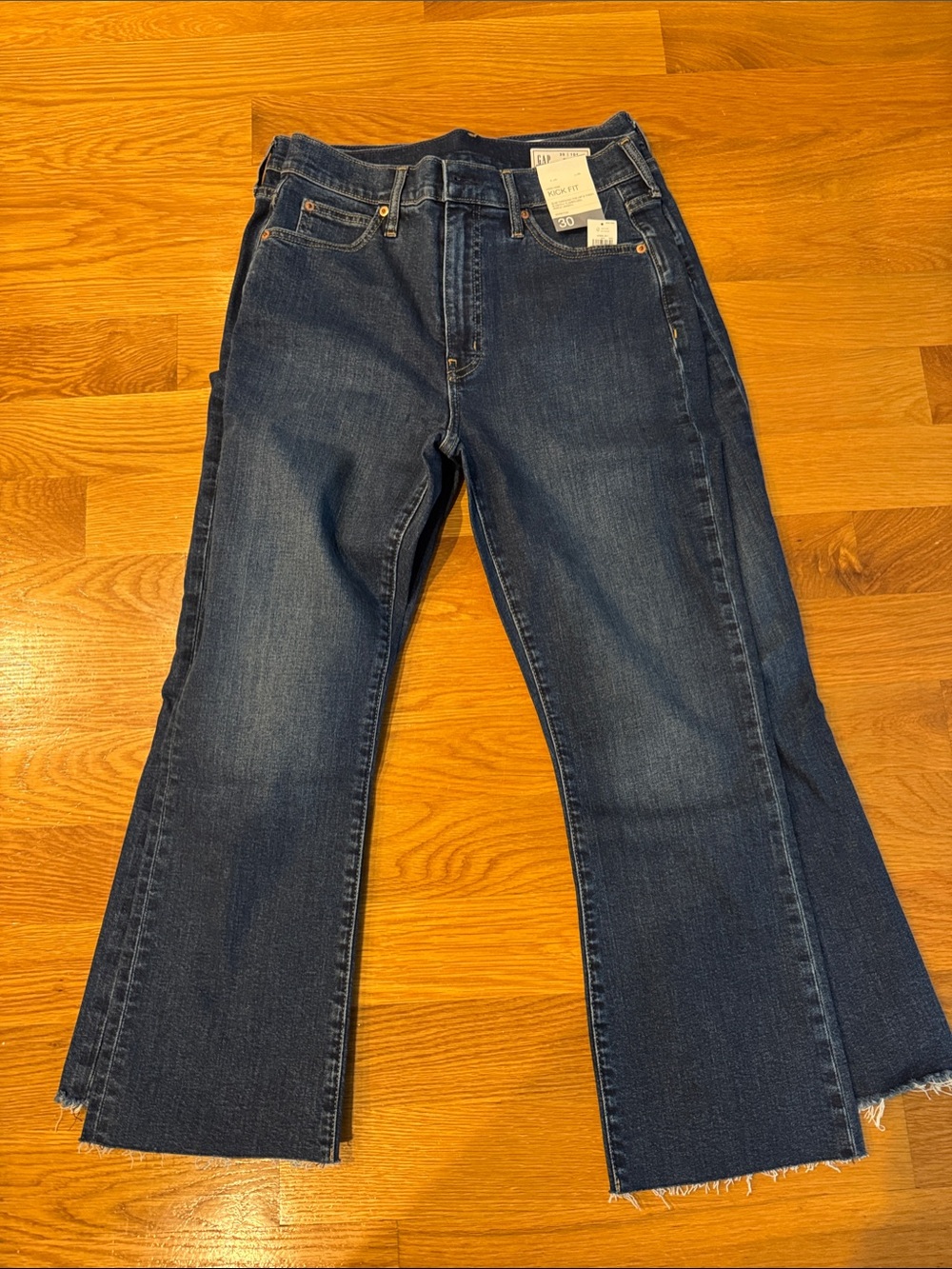 GAP 2 Pair Dark Blue Kick Fir Cropped Straight Jeans
